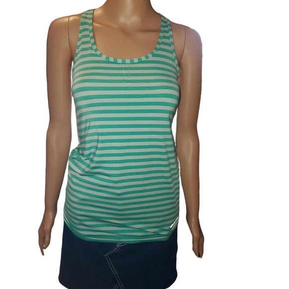 WOMEN'S BROOKS BRING IT RACERBACK Green Striped XS/S - Picture 1 of 7